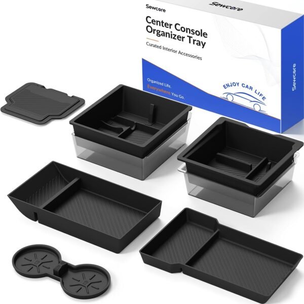 2026 Center Console Organizer for Tesla Model Y Juniper 2025-2026 | [OEM-Style Fit] Double-Layer Storage