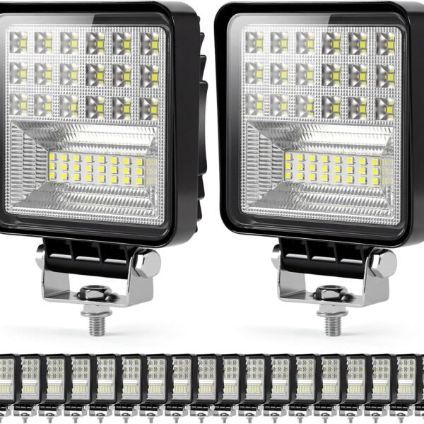 LED Lights for Car, 4 Inch 126W LED Pod Light 12V 24V Off Road Light for Truck Trailer
