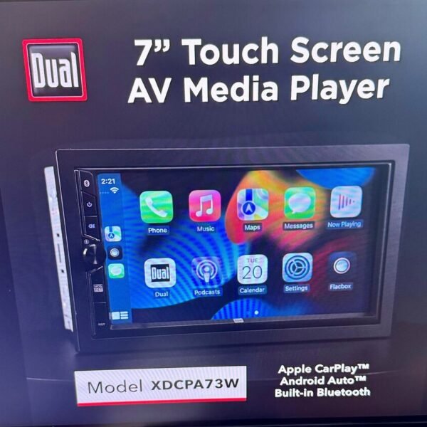 Dual Electronics 7" Touchscreen Car Stereo Receiver with Wireless Apple CarPlay & Android Auto – Double DIN
