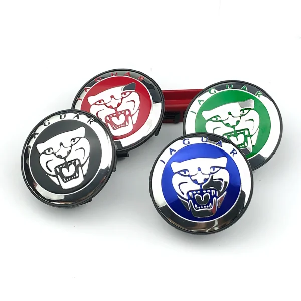 4Pcs 58mm Car Wheel Center Caps blue Modified hub cover for Jaguar