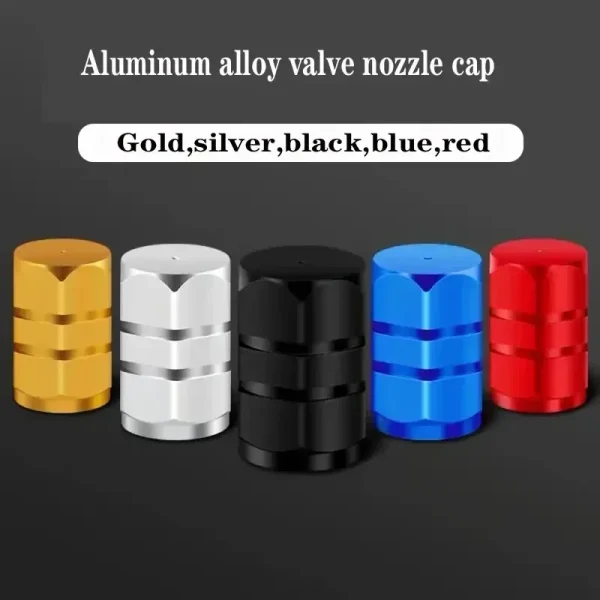 【New】Car Tire Valve Stems Cap Knurling Style Tire Valve Cap Aluminum Tire