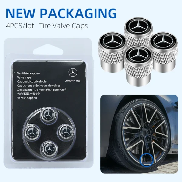 Car Wheel Stem Air Valve Cap Tire Dust Cover for Mercedes Benz C E S Class W223