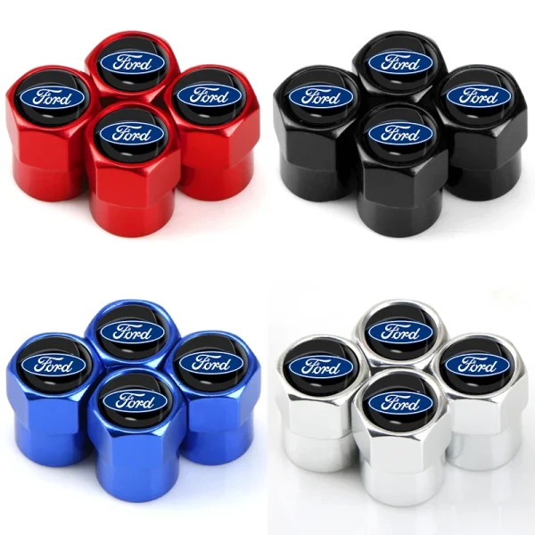 4Pcs/Set Car Wheel Tire Valve Caps Metal Stem Cover For Ford Escape Kuga Mondeo