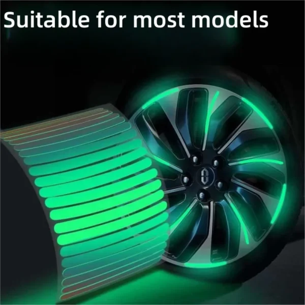20pcs Car Wheel Hub Reflective Sticker Tire Rim Reflective Strips Luminous for Night